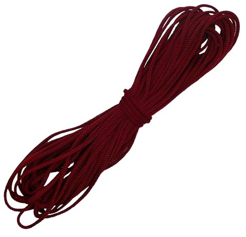 Cordoncino in nylon resistente – 3 mm intrecciato con coulisse per felpa con cappuccio Jogger String abbigliamento corda per legare lacci per progetti artigianali – vino 10 metri