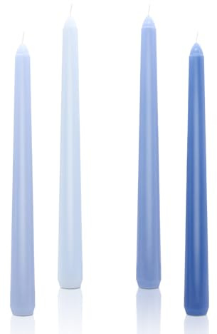 Candele affusolate blu, candele per cena sfumate, non gocciolano, lunghe, non profumate, per compleanno, San Valentino, Hanukkah, Natale, Halloween, decorazione per la casa, 4 pezzi