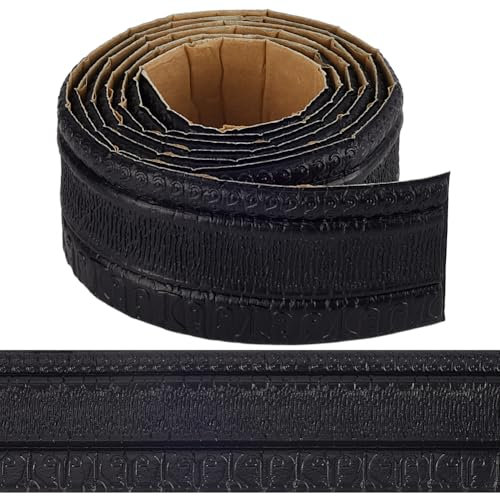 CRASPIRE Bordure de Papier Peint Autocollante de 90.5 x 3.14 po Moulure de Couronne Noire Plinthe Autocollante Flexible 3D Bordure Murale Autocollante Lignes de Base en Mousse pour Décoration de Salle