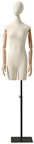 SHANYAYALI Tragbarer weiblicher Mannequin-Torso, höhenverstellbar, Schmuck-Display (schwarz)