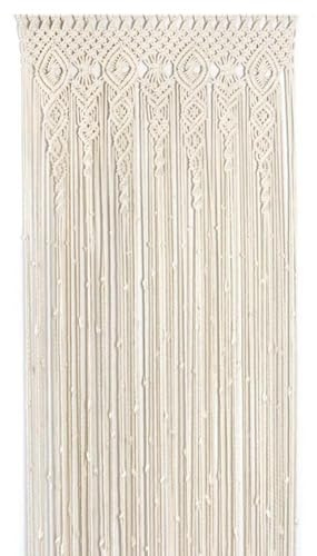 Morkite Tenda per porta in stile bohémien, 90 x 180 cm, 90 x 200 cm, 100 x 200 cm, in cotone, pizzo, macramè, da appendere alla parete per matrimonio, sfondo per finestre, decorazione per la casa