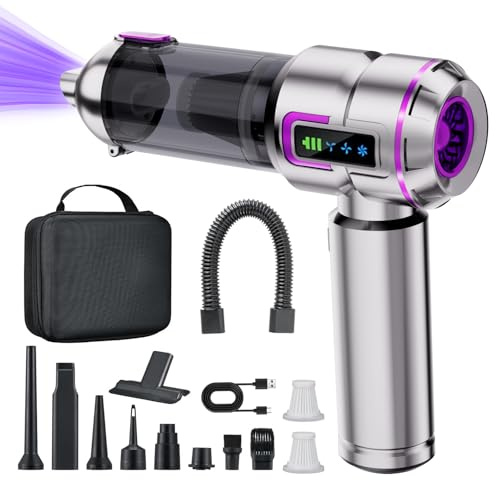 Lyiazsoy Car Vacuum Cleaner Cordless,27000PA High Power Mini Vacuum Cleaner,Rechargeable Handheld Vacuum Cordless,car hoovers for Pet Hair, Home, Office, Kitchen,Pc,sofa