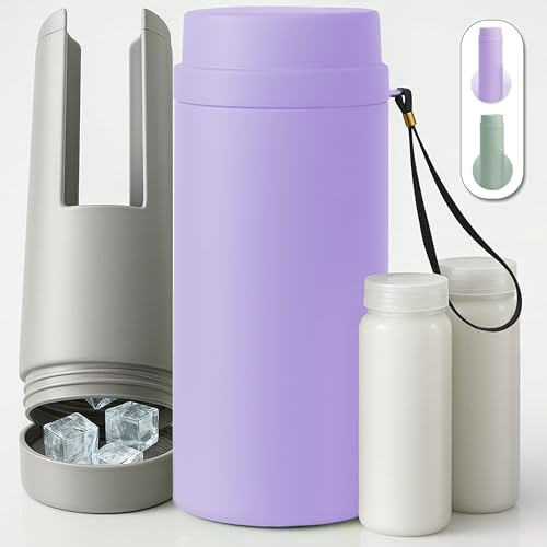 Bouteille Refroidisseur Lait Maternel Portable : Temps de Refroidissement de 30H, 2 Bouteilles de Stockage de 150ml/5Oz Sans BPA, Idéal pour les Voyages