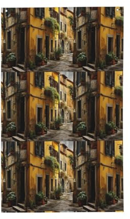 Bandera italiana de decoración ligera con estampado de calle antigua, banderas de temporada para interiores y exteriores, patio, césped, jardín