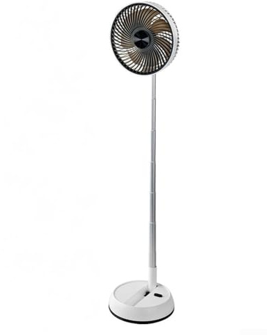 Yhenlovtt Lot de 2 ventilateurs oscillants pliables avec télécommande, 5400 mAh, USB, silencieux, hauteur réglable pour chambre à coucher, bureau, intérieur et extérieur, blanc