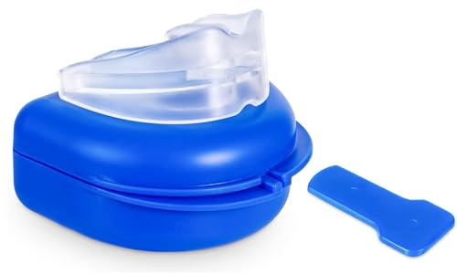 Snorva Anti Ronflement - Orthèse et Gouttière Anti Ronflement Efficace et Puissant, Embout Buccal Réducteur de Ronflements Naturel, Confortable et Discret pour Nuits Tranquilles (Bleu2)