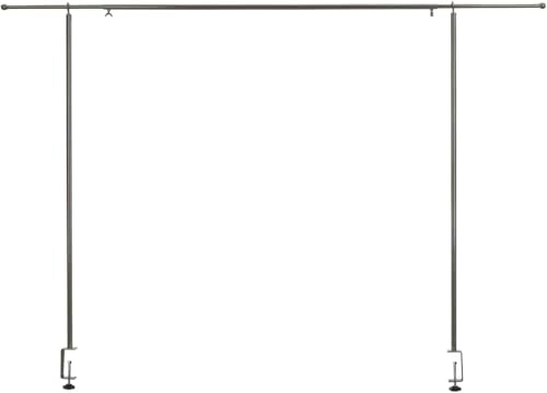LN COZY CORNER Metal Over Table Decorative Rod Rail – Adjustable Display Stand for Hanging Decorations, Plants, Balloons & Fairy Lights – Indoor & Outdoor Garden and Home Decor (Silver)