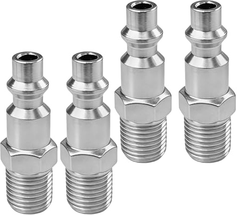 4 PCS Raccord Rapide Air Comprimé, Raccord Rapide 1/4 Mâle Américai