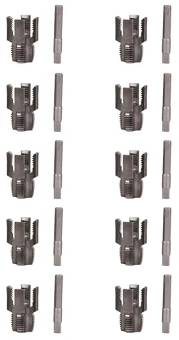ANKROYU Kit di strumenti professionali per filettare tubi interni ed esterni in acciaio legato da 10 pezzi Filettatrice per tubi in PVC a doppia funzione per riparazioni idrauliche