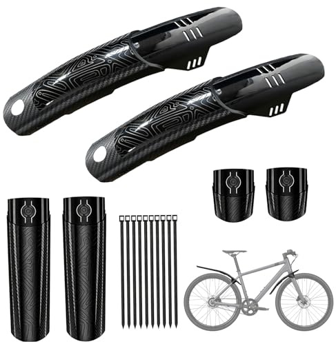 Dengthrive Fahrrad Schutzblech Set Mountainbike, Schutzblech Mountainbike | Schutzblech Gravelbike 24-29 Zoll Bohrungsfreie Montage Mudguard MTB Vorne & Hinten, Universal FahrradschutzblechTragbar