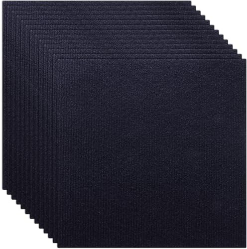 UGZPWQLNX Teppichfliesen zum Abziehen und Aufkleben, Quadratische Teppichfliesen for Abziehen, 30 Stück, Blau, x cm, rutschfest, strapazierfähig, for Büro, Wohnzimmer, Schlafzimmer