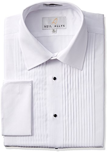 NEIL ALLYN Men's Tuxedo Shirt- 100% Cotton Laydown Collar(16-32/33) White