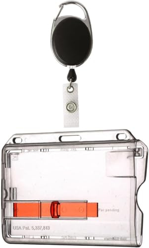 1x Ausweisset Ausweis-Set - Ausweisjojo Jojo Zipper oval + Kartenhülle mit Ausschieber - Kartenhalter Ausweis Hülle horizontal Schutzhülle Namensschild Ausweishalter Kunststoff