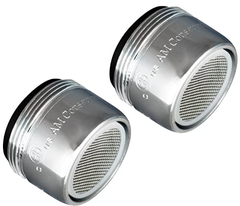 Niagara Conservation 1.5 GPM 0.9-in. Pressure-Compensating Standard Bubble-Spray Faucet Aerator in Chrome, 2-Pack FA012CPB1-WS-2 | CA Compliant Bathroom Sink Faucet and Kitchen Sink Aerator