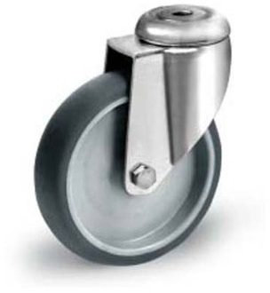 Lenkrolle mit Rückenloch 150 mm Thermoplastisches Gummi Apparaterolle