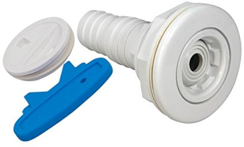 Medipool AR503 - Bocchetta di aspirazione piatta, con ugello orientabile, per piscine con parete in acciaio, raccordo per tubo, set di guarnizioni, tappo invernale con guarnizione