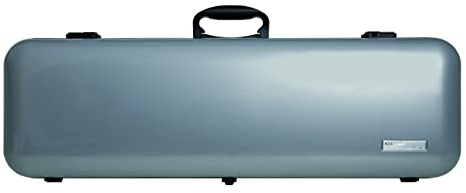GEWA estuche para violín AIR 2.1 - Fabricado en Alemania - plateado metálico alto brillo - carcasa de termoplástico - Cerradura de combinación - Bolsa de accesorios+partituras - Correas tipo mochila