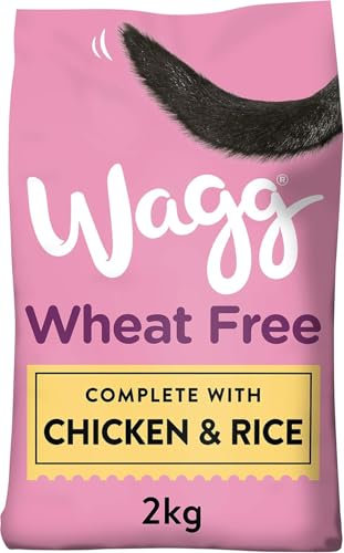 Wagg Wheat Free Complete Dry Adult Dog Food Chicken & Rice 2kg (Pack of 4) - For Sensitive Stomachs