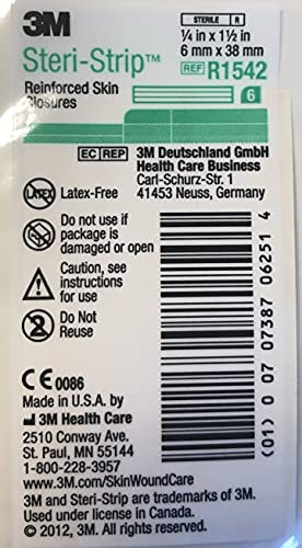 3M Steri-Strip Verstärkte Hautverschlüsse, 6mm x 38 mm (6 Streifen)