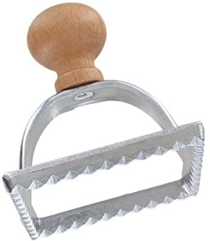 Fackelmann, stampino per ravioli quadrati, 7x7 cm Sybaris, manico in legno. (Quantità:1 pezzo)
