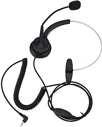Bewinner Cordless Phone Headset - Universal Compatibility Telephone Headset - 360° Rotary Earmuff,Stretchable Headband Make Wearing Comfortable - 2.5mm Telephone Headset