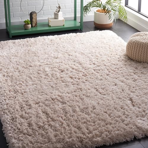 Safavieh Flokati Shag Collection FLK950E - Tappeto spesso 7 cm, colore: beige
