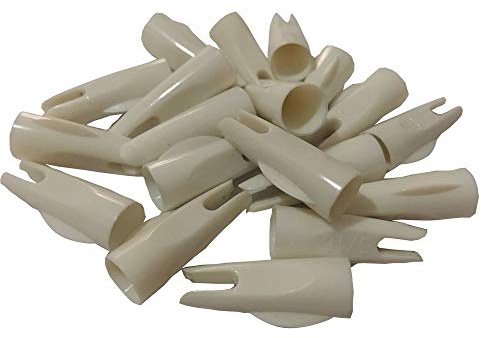 JIEXI HWYP Archery Hunting Compound Bow Plastic Arrow Nocks for 5/16 Arrows Pack of 50 (White)