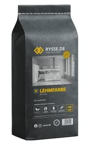 RYSSE.DE natürliche Baustoffe Lehmfarbe weiß, schneeweiß, natürlich, Trockenpulver, 5 kg, Reichweite 38 m², (Schneeweiß)