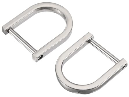 sourcing map 4 Stück D-Ringe Schrauben in Schäkel 20x25mm Silber | Hochwertige Zinklegierung, galvanisiert, rostfrei und langlebig. Einfache Montage mit Schraubendreher.