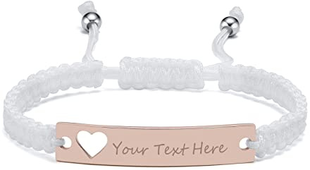 VNOX Personalisierte Gravur Paare Schwestern Freundschaft Brautjungfer Familie Schmuck-Set für 2/3/4/5 Edelstahl Geflochtene Hohl Herz Bar Armband für Frauen Männer