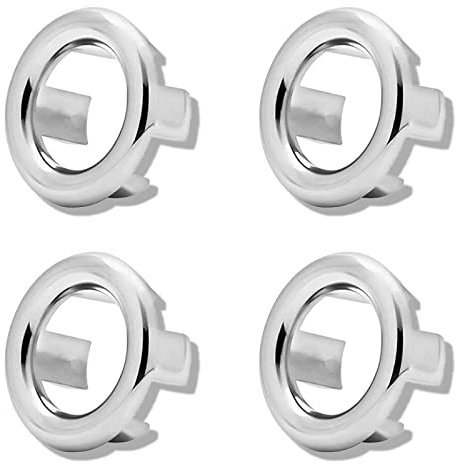 Confezione da 4 anelli di troppopieno per lavandino del bagno, cucina, foro per lavello rotondo troppopieno copertura per bacino, rivestimento per scarico troppopieno inserto in foro di ricambio