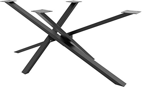 CLP Tischbeine Jimmy I Tischkufen Aus Vierkantprofilen I Höhe 72 cm I Sternförmiges Tischgestell, Farbe:schwarz, Größe:120x60x72 cm