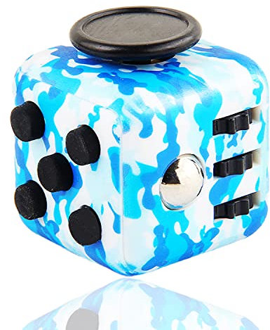 Steemjoey Anti-Stress Fidget Toy Cube Anti Stress Jouet Décompression Jouet Cube avec 6 modules apaisants pour Enfants et Adultes (Bleu)