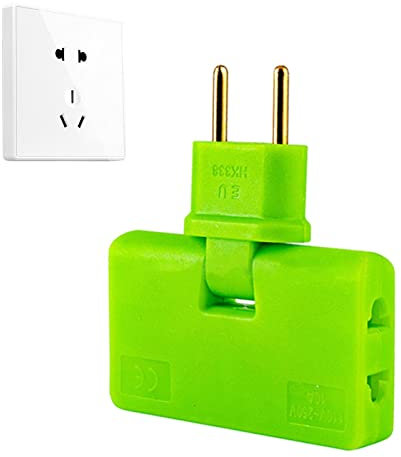 Zceplem Adattatore per Presa a Muro | Spina Piatta per Adattatore per Presa elettrica a 2 Poli | Presa per Adattatore a Spina Piatta Convertitore per Presa a Muro per Interni Girevole a 2 Poli