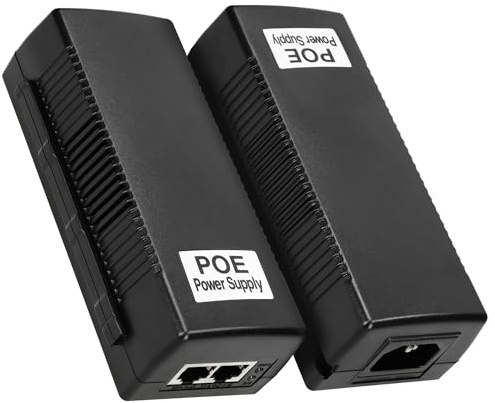 Injecteur PoE Extralink POE-48-48 W Source d'alimentation 48 V, 1 A, 48 W Gigabit, câble inclus, adaptateur PoE 802.3af/at, indicateur LED, Plug & Play, chargeur pour caméras IP, Access Point