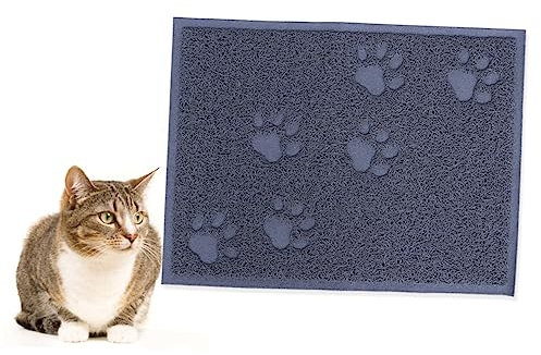DOITOOL Graue Pvc-wurfmatte 30 X 40 Cm Katzen-reinigungsunterlage Gleitmatte für Haustiere