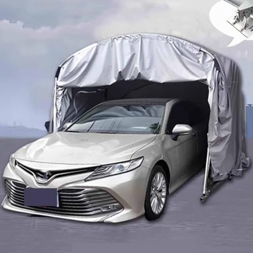 CASEGO Allwetter-Carport im Freien, mobiler halbautomatischer doppelter hydraulischer Carport, Fußverriegelung, geeignet für mehrere Szenarien (Gray 6m)