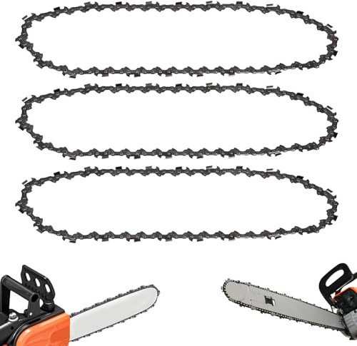 3 Pezzi Catena Motosega 12 Pollici, Ricambi Motosega a Batteria Catena Motosega Elettrico per Motosega a Batteria a Mano, Catene Universale Lavorazione del Legno, Rifinitura