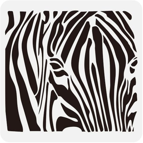 FINGERINSPIRE Plantilla grande de pintura con estampado de cebra, 30 x 30 cm, plantillas de pulverización reutilizables con diseño de piel de cebra, plantilla de decoración para suelos de madera y