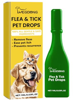 Leistungsstarke Tropfen zur Abwehr von Parasiten bei Katzen und Hunden - Wirksames Mittel zur Abwehr von Parasiten bei Haustieren (5PCS)