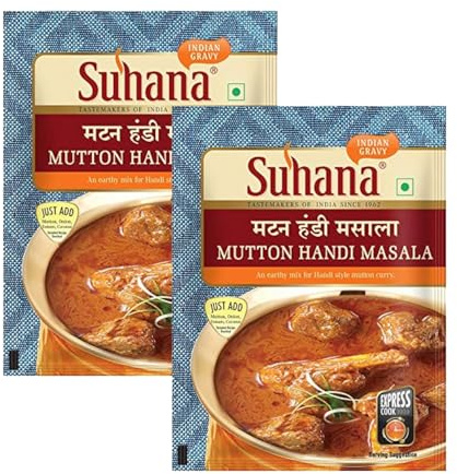 Suhana Spices Mix Powder (Ready To Eat) - Curry Masala Recipe Mixes Casserole Seasoning Herbs - Simplifies & Speeds Up Cooking Process (Pack of 2, Mutton Handi Mix 50g (RTE))