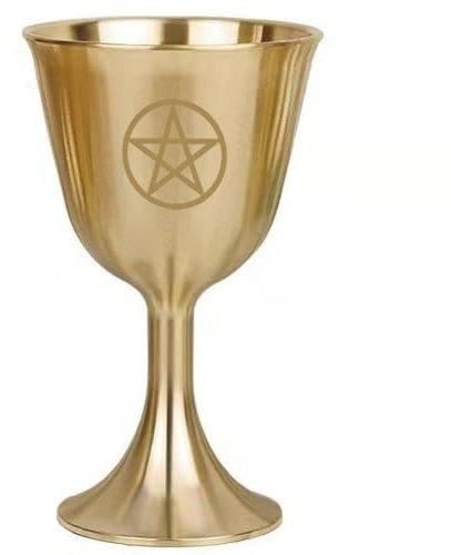 Zghhc Brass Chalice Goblet Beverage Tumbler Cups Altar Goblet Wicca Brass Wine Cups Ceremony Divination Astrological Tool