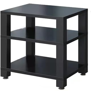 TV Rack HiFi Regal Audio Schrank Beistelltisch Plattenspieler Schallplattenständer Multifunktionales Ablageregal Stabiler Metallrahmen Einfach zu montieren für Wohnzimmer Büro.(Nero,60x48x58cm)