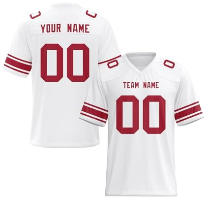 Yunshenla Personnalisé Maillot de Football Américain T-Shirts Personnalisé Maillot Rugby Personnalisable avec Nom et Numéro Homme Femme Enfant Tshirts Equipe de France T Shirt Sport(#27)