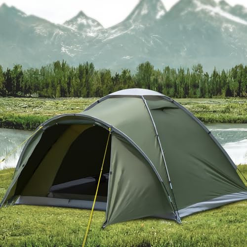 Tenda da campeggio Ultraleggera per 2-4 persone Tent Impermeabili PU5000 3-4 Stagioni per Trekking e Attività All’aperto 2025 Rivestimento a Prova di Luce Nera Puro