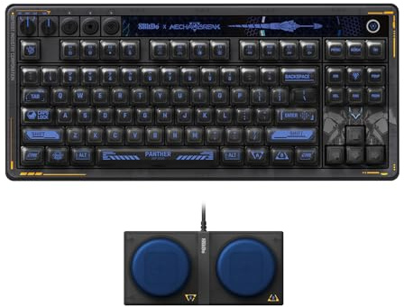 8BitDo Retro 87 Mechanical Keyboard with Hot-Swappable Kailh Switches, RGB Backlight, Programmable Buttons, Wireless 2.4G/Bluetooth/USB-C for Windows and Android - Mecha Break: Panther - ANSI US