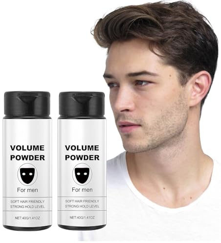 2 stycken texturpulver för män, hårpuder män, ger omedelbar textur och volym, texturpulver, rena naturliga ingredienser, lätt att applicera, 40 g