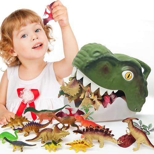 Habuddy Dinosaurier Spielzeug für Kinder ab 3 Jahren, 54-teiliges Set mit großen Dinosaurier-Figuren wie T-Rex, realistisch für Rollenspiele, Geschenk für Jungen & Mädchen