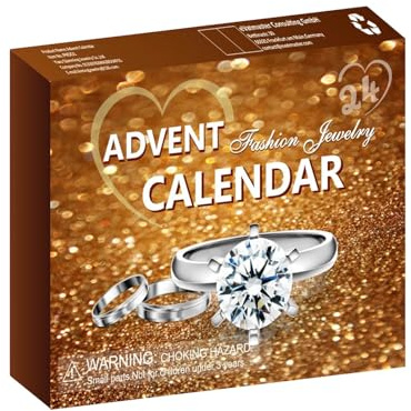 Countdown-Überraschung 24 Tage Adventskalender mit Mini-Metall-Urlaubsparty für Kinder Familie (Gold, 26X19CM)