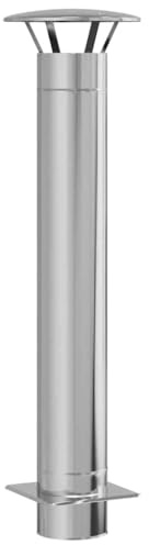 vidaXL Chimney Extension Silver 35 x 35 x 132 cm Stainless steel